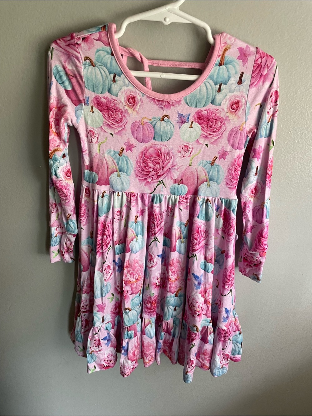 4T Bums and Roses Fall Pink Pumpkin Dress